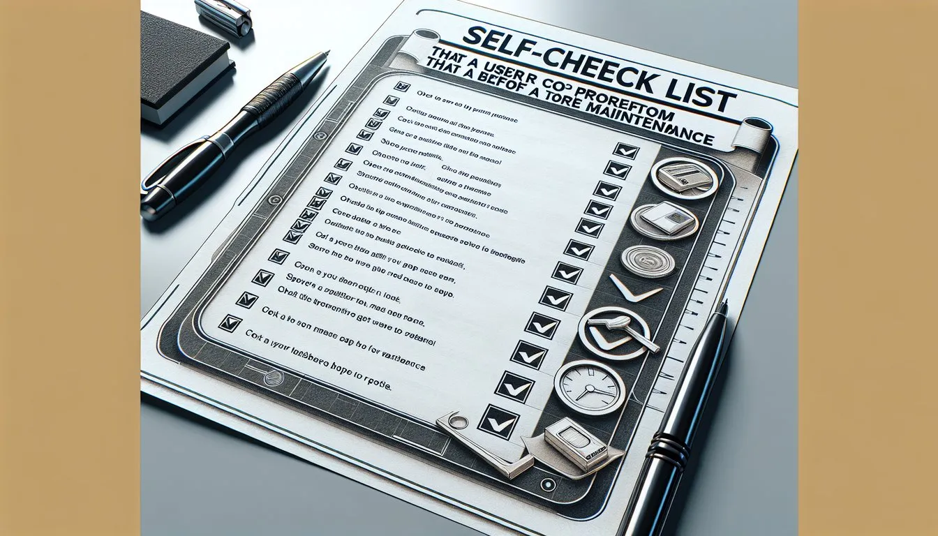 점검 전에 사용자가 할 수 있는 셀프 체크 리스트입니다