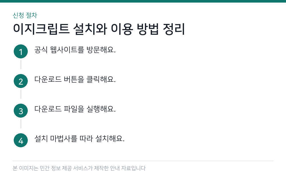 이지크립트 설치와 이용 방법 정리 신청 절차