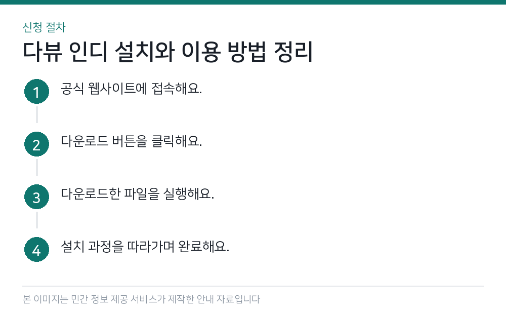 다뷰 인디 설치와 이용 방법 정리 신청 절차
