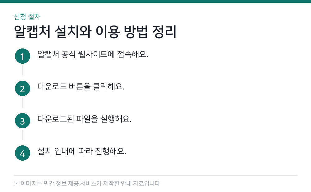 알캡처 설치와 이용 방법 정리 신청 절차