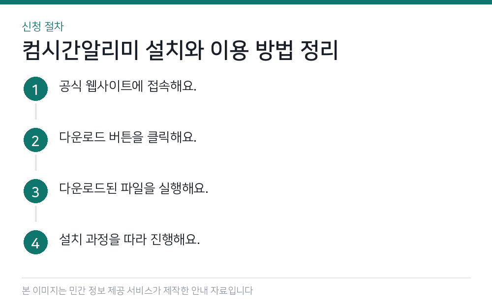 컴시간알리미 설치와 이용 방법 정리 신청 절차