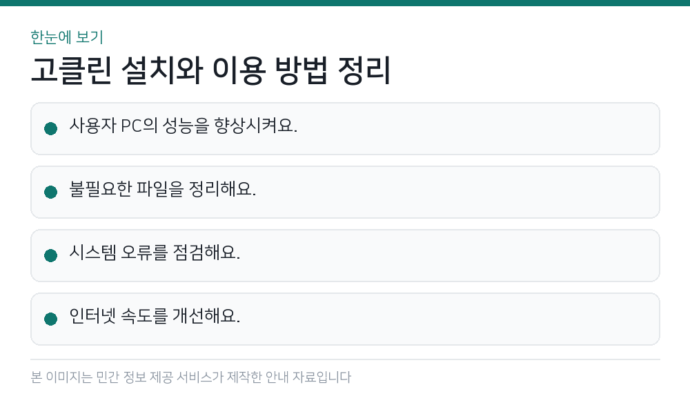 고클린 설치와 이용 방법 정리 한눈에 보기