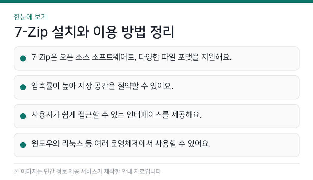 7-Zip 설치와 이용 방법 정리 한눈에 보기