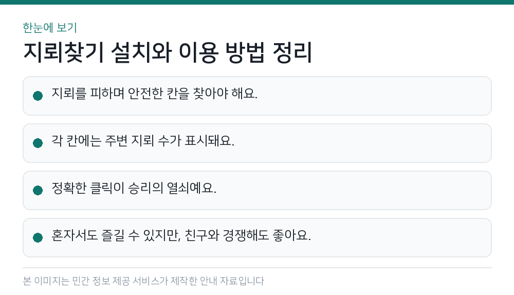 지뢰찾기 설치와 이용 방법 정리 한눈에 보기