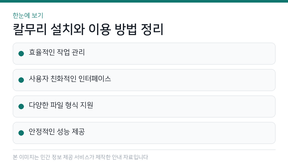 칼무리 설치와 이용 방법 정리 한눈에 보기