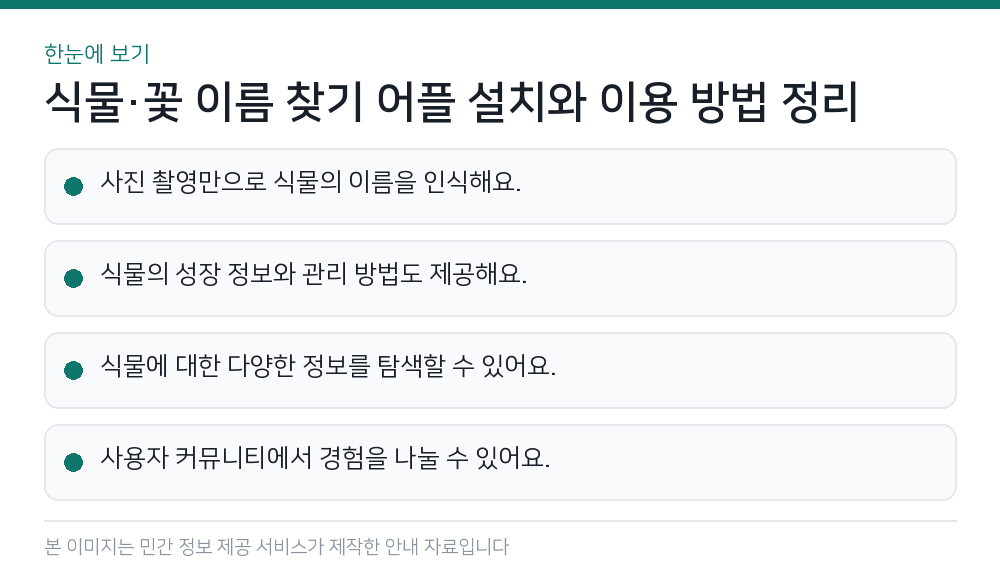 식물·꽃 이름 찾기 어플 설치와 이용 방법 정리 한눈에 보기