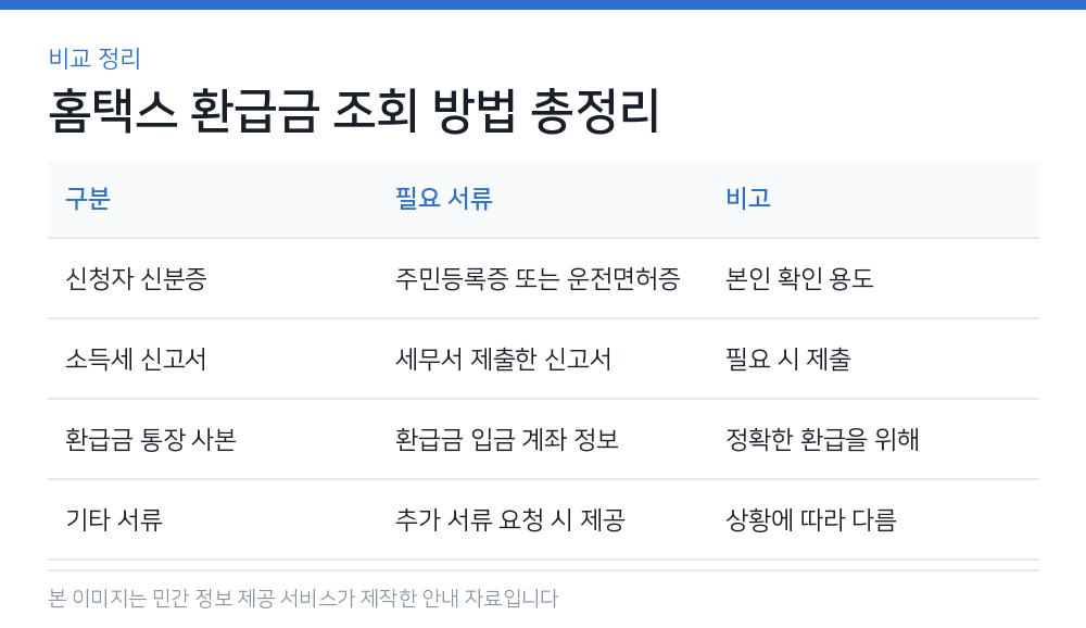 홈택스 환급금 조회 방법 총정리 비교 정리